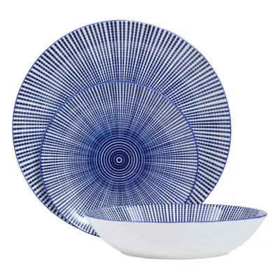 Premier Housewares Maya Blue/White pc Dinner Set