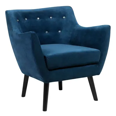 Armchair DRAMMEN Velvet Navy Blue