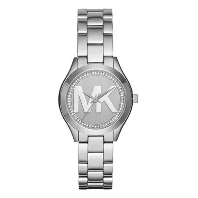 Michael Kors Ladies Womens Mini Runway Wrist Watch Silver Face Dial MK3548