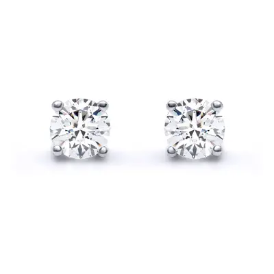 Jewelco London Solid 18ct White Gold Set Round Brilliant D / VS Lab Grown 0.5ct Diamond Solitair