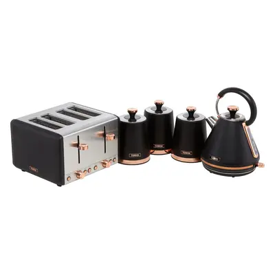 Tower Cavaletto AOBUNDLE020 Kettle And Toaster Set - Black / Rose Gold