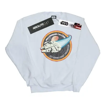 (4XL, White) Star Wars Mens Millennium Falcon Badge Sweatshirt