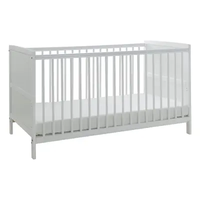 Sydney Wooden Baby White Cot Bed | Three Base Height Positions | Pine