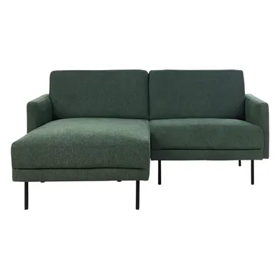 Right Hand Seater Fabric Corner Sofa Dark Green BREDA