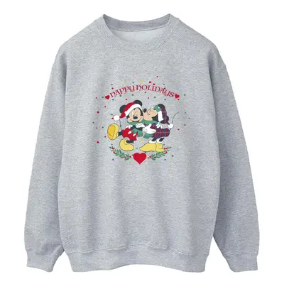 (5XL, Sports Grey) Disney Mens Mickey Mouse Mickey Minnie Christmas Sweatshirt