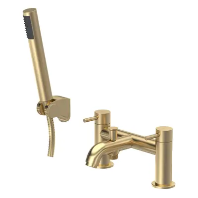 Round Bath Shower Mixer Tap with Shower Kit - Brushed Brass - Balterley