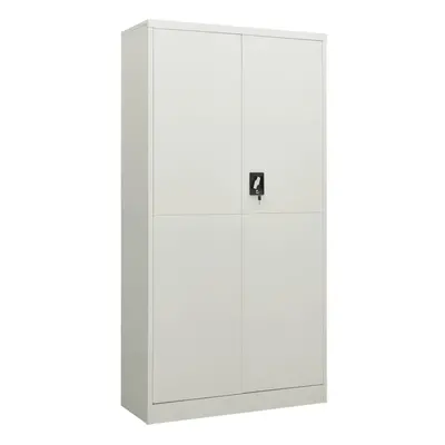 vidaXL Locker Cabinet Light Grey Steel Office Furniture Storage Organiser