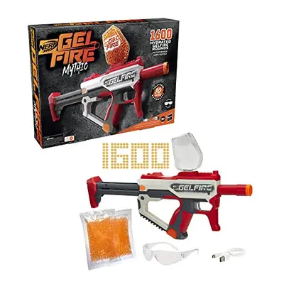 Pro Gelfire Mythic Blaster, 1,600 Gelfire Rounds, Hopper, Rechargeable Battery, Eyewear