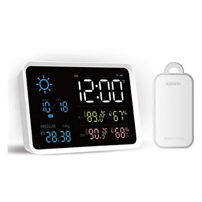 Digital LCD Alarm Clock With Weather Forecast And Temperature Display