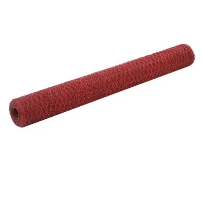 (red, 1.2 m) vidaXL Chicken Wire Fence Wire Netting Wire Mesh Panel Steel with PVC Coating