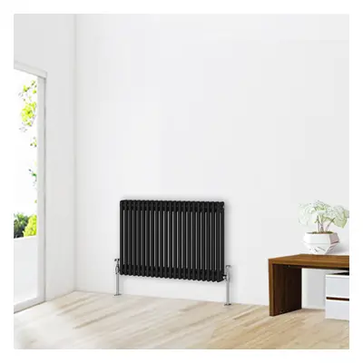 (600 x 1010mm-2 Column) NRG Traditional Black Horizontal Vertical Bathroom Cast Iron Radiator