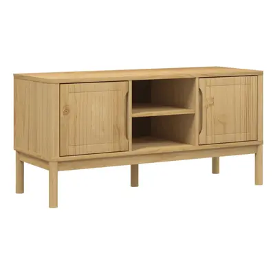 vidaXL TV Cabinet TV Stand Media TV Unit Sideboard Wax Brown Solid Pine Wood