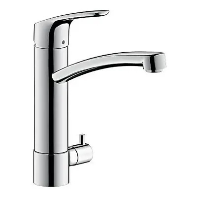 hansgrohe Focus kitchen tap with swivel range and integrated shut-off valve, chrome