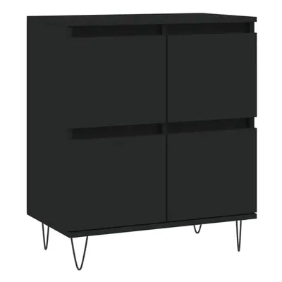 (black) vidaXL Sideboard Cabinet Storage Cabinet Cupboard Grey Sonoma Engineered Wood