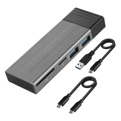 PCIe M.2 HDD Enclosure USB HUB Compatible with 2242 2280 NVMe/SATA SSD?Sliver?