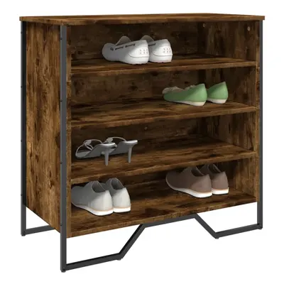 vidaXL Shoe Cabinet Smoked Oak 80x38x78 cm Engineered Wood