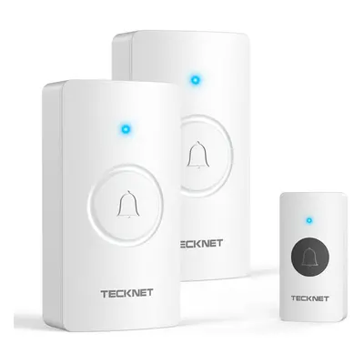 (TECKNET Wireless Doorbell, Door Bells Wireless IP65 Waterproof Battery Operated Cordless Door C