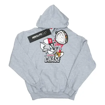 (XL, Sports Grey) Tom And Jerry Mens Cat & Mouse Chase Hoodie