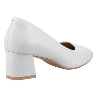 (Cream, (Adults')) Hush Puppies Alicia Court Shoe Leather Women's Ivory Heels