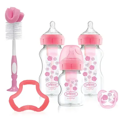 Dr Brown's Options+ Anti-Colic Baby Bottles Gift Set, Pink