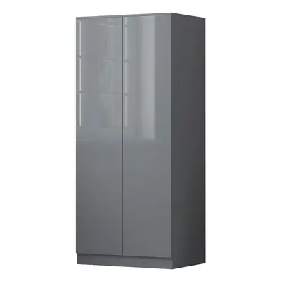 FWStyle Stora Modern Door Wardrobe - Grey Gloss