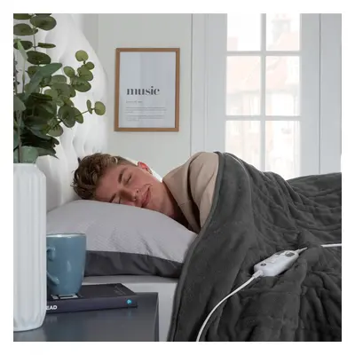 (Charcoal Grey) Slumberdown Comfy Hugs Heated Throw