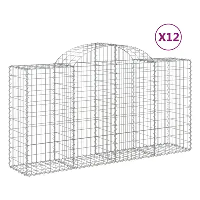 (200 x x 100/120 cm/12 pcs) vidaXL Arched Gabion Basket Stone Basket Gabion Retaining Wall Galva