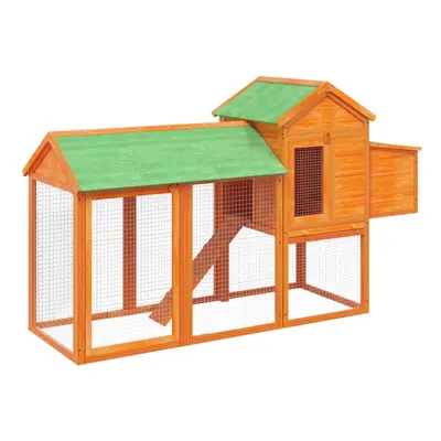 (brown) vidaXL Chicken Coop Wooden Animal Cage Chicken House Enclosure Solid Wood Pine