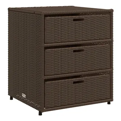 vidaXL Garden Storage Cabinet Outdoor Storage Box Cupboard Brown Poly Rattan