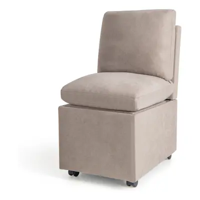 68 x 48cm Accent Chair Thick Cushion Sofa Chair with Storage & Casters