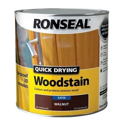 Ronseal Quick Drying WoodstainSatin Walnut 2.5 Litre