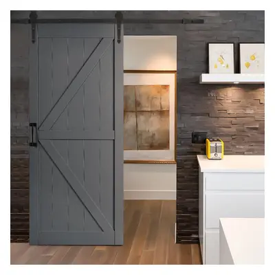 Farmhouse Style Wooden Barn Door with Sliding Kit