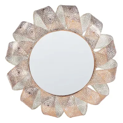 Wall Mirror Ã¸ cm White with Copper MANGALORE