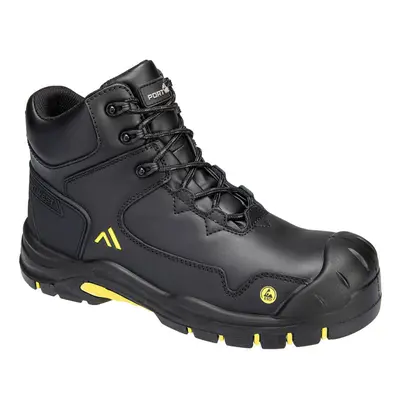 (Black/Yellow, UK 4) Portwest Apex Composite Mid Boot S3S ESD HRO SR SC FO