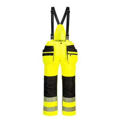 (Yellow/Black, M) Portwest PW3 Hi-Vis Rain Bib and Brace