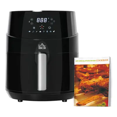 HOMCOM Air Fryer 1500W 4.5L with Digital Display Timer for Low Fat Cooking