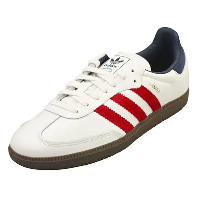 (8) adidas Samba Og Mens Casual Trainers in White Red