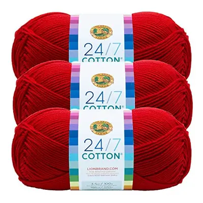 (3 Pack) 24/7 Cotton Yarn, Red