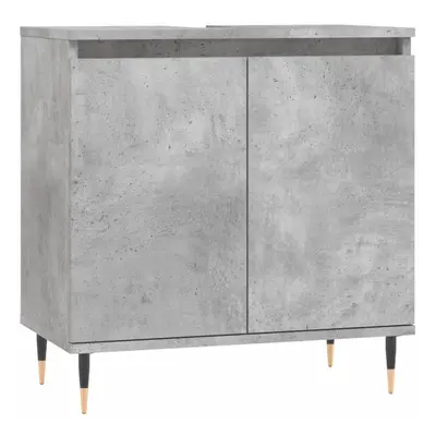 (concrete grey) vidaXL Bathroom Cabinet Vanity Unit Cupboard High Gloss White Engineered Wood