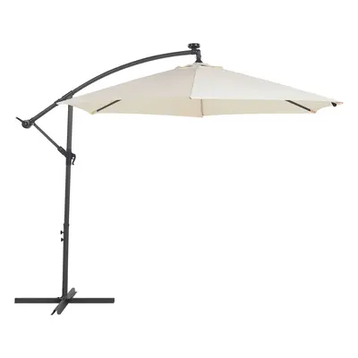 Cantilever Garden Parasol with LED Lights 2.85 m Beige CORVAL