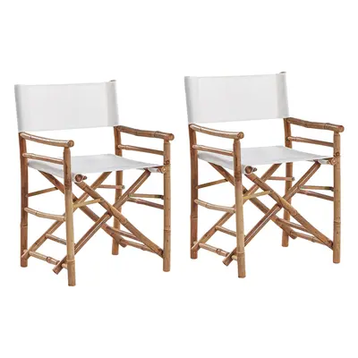 Set of Garden Chairs MOLISE Bamboo Wood Light Wood