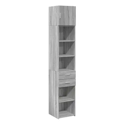 (grey sonoma) vidaXL Slim Storage Cabinet Side Cabinet Sideboard Cupboard Engineered Wood