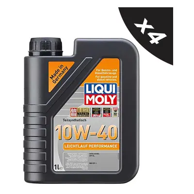 Liqui Moly 10W40 Engine Oil Leichtlauf Performance ACEA A3 B3 4x1L