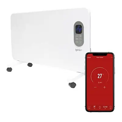 Igenix IG9515WIFI Smart Electric Panel Heater with Alexa, Freestanding with Castors or Wall Moun