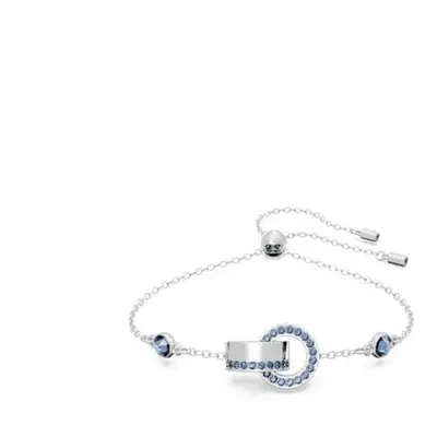 Swarovski Hollow Interlocking Loop Blue Rhodium Plated Bracelet