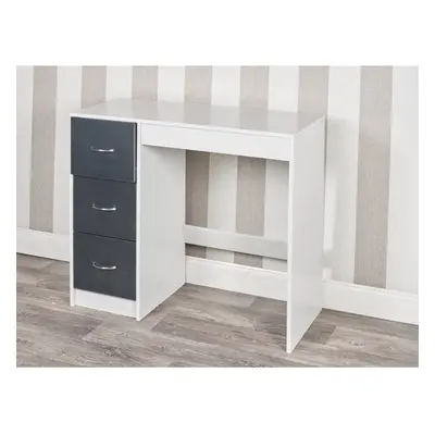 (White Carcass + Black Drawers) Drawer Wooden Dressing Computer Work Table Desk