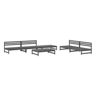 (grey) vidaXL Garden Lounge Set Outdoor Modular Sofa Set Piece Solid Wood Pine