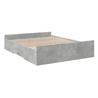 (concrete grey, x cm) vidaXL Bed Frame with Drawers Bed Base Sonoma Oak 120x200 cm Engineered Wo