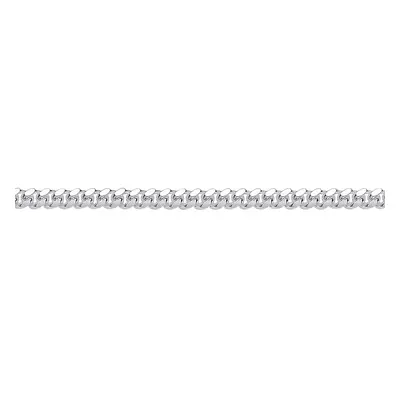 Jewelco London Unisex Rhodium Plated Sterling Silver Miami Cuban Court Curb Link Chain Bracelet 