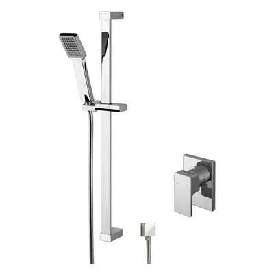 Empire Concealed Square Manual Valve & Slide Rail Kit Shower Bundle Set - Chrome - Balterley